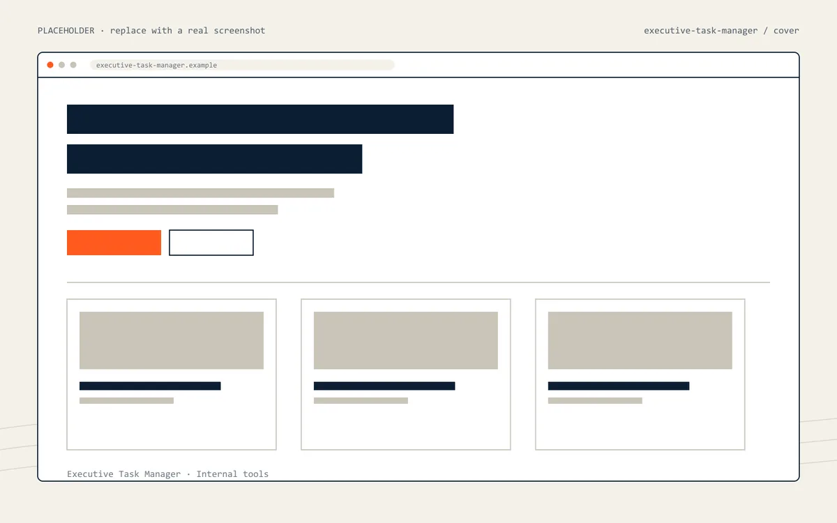 Executive Task Manager: cover screen