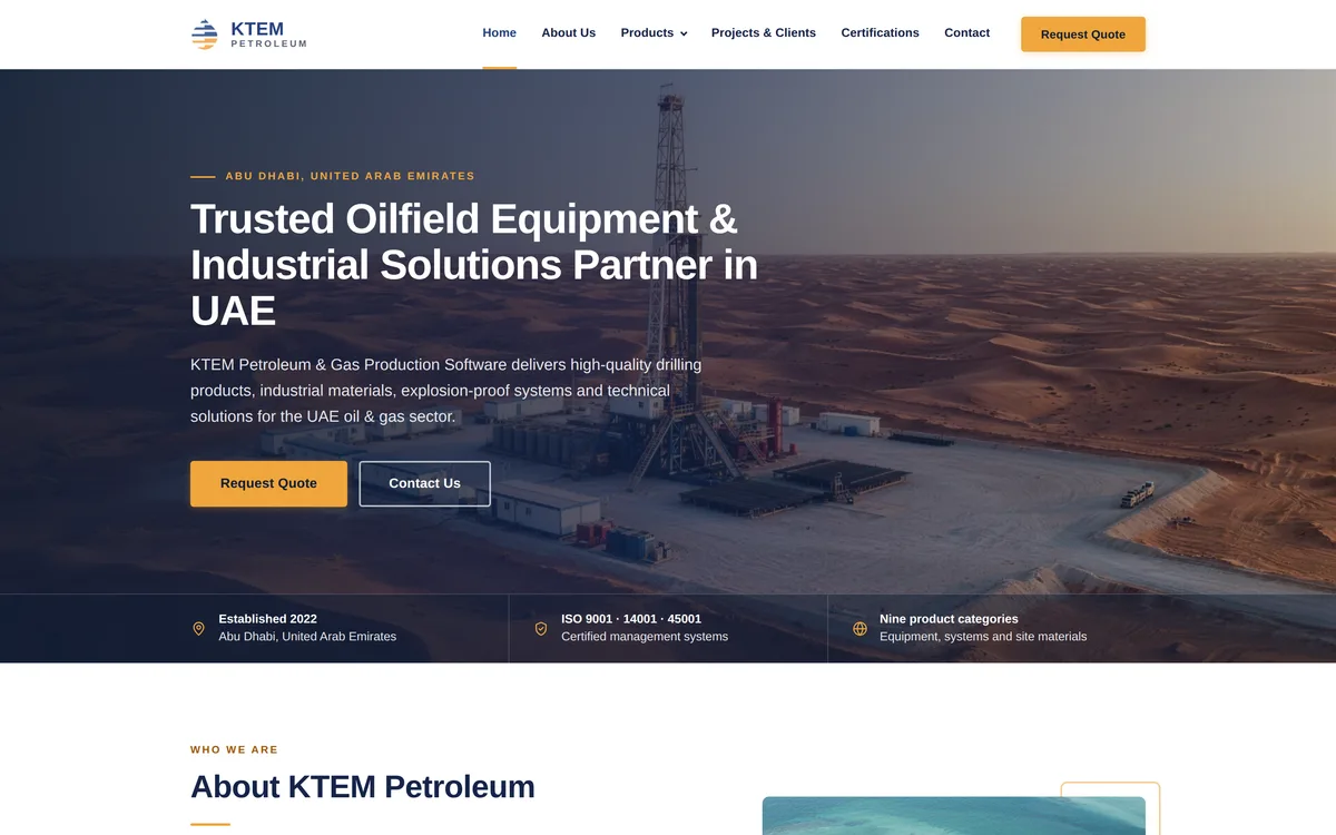 KTEM Petroleum: cover screen